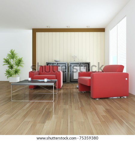 3D indoor sitting room rendering