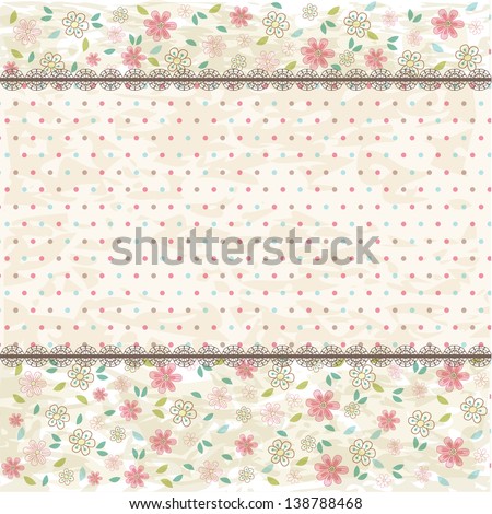 Floral shabby vintage background, raster version