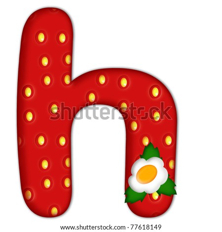 stock photo : strawberry letter H over white