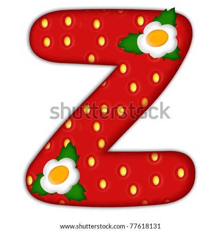 stock photo : strawberry letter Z over white