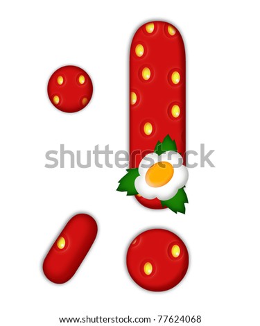 stock photo : strawberry punctuation marks over white