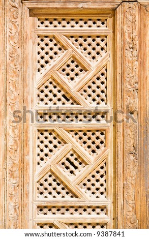 Wood arabian ornament. Detail of wall.