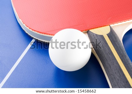 Equipment for table tennis - racket, ball, table. 4