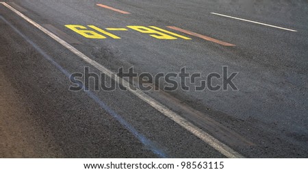 A closeup abstract view of a road street, with rush hour path for public transportation vehicles