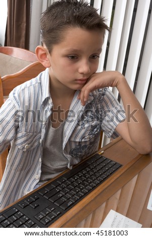 stock photo Young Multiethnic of Caucasian and Hispanic Mexican mix boy