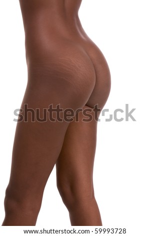 stock photo stretch marks on buttocks ass of Nude young AfricanAmerican 