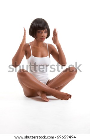 stock photo : lack ethnic Black And White Ballet Dancer. stock photo : lack ethnic
