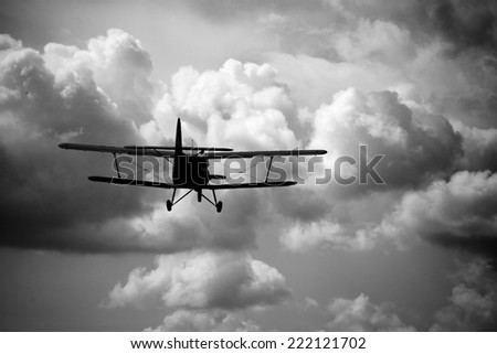Take-off of the old Russian plane