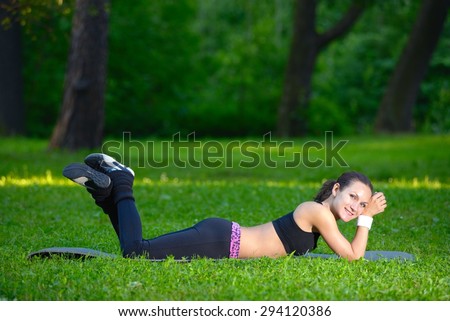 Sports girl is going to carry out physical exercises