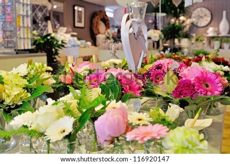 florist shop with beautiful flowers