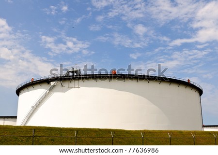 oil  tanks at oil refinery