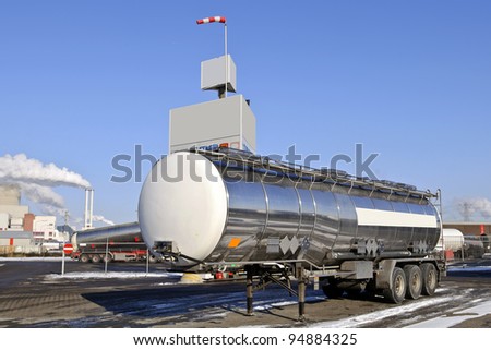 Fuel Tanker Truck at warehouse