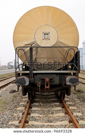 train wagon for oil transportation on oil refinery plant