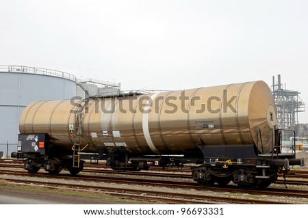 fuel train on railroad track