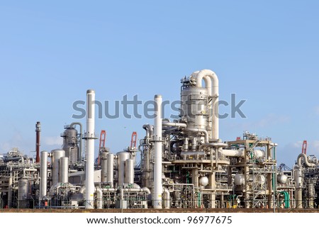 oil refinery in the harbor of rotterdam netherlands