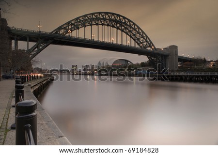 Photo of the Tyne Bridge at Newcastle upon Tyne/Gateshead, England. This shot has not been digitally manipulated - it was achieved by using a neutral density filter and a tobacco grad filter.
