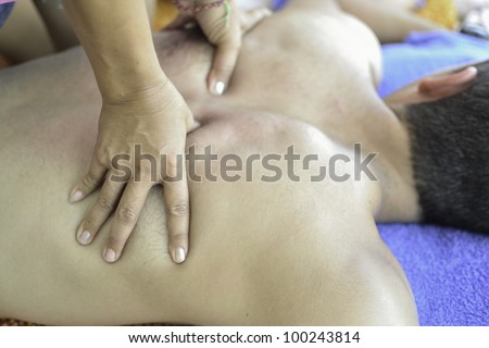 Famous Thai massage  ,therapist action on customer.