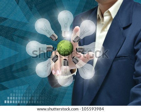 business education by business people on blue modern background.