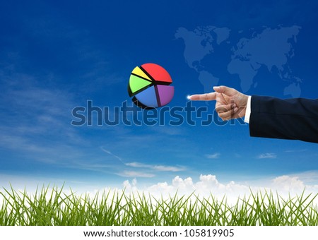 business education by business people on nature background.