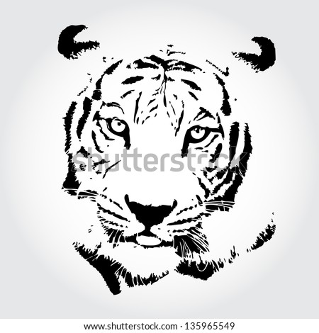 Tiger Sketch Isolated Background.