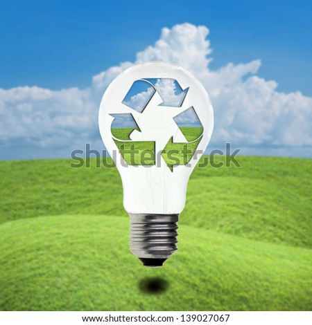 recycle idea from nature picture and light bulb.