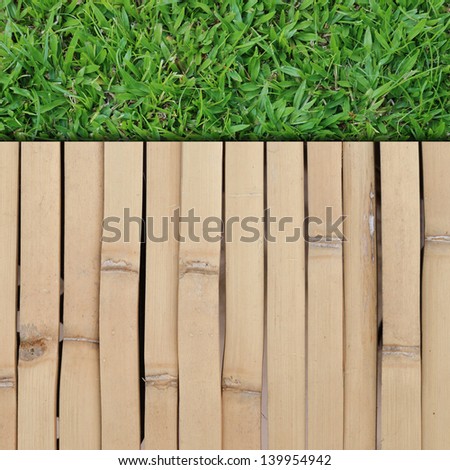 grass field and wood wall background picture for general background usage.