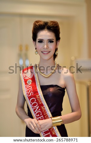 Nonthaburi,Thailand - March 24th, 2015: Grand opening day, miss motor show 2015 team, in Thailand the 36th Bangkok International Motor Show on 24 March 2015
