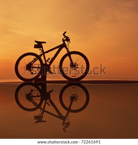 reflction of bike silhouette
