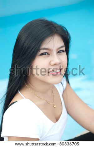 cute asian young woman in private form with an activity.