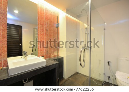 Luxury bathroom interior design for modern life style.