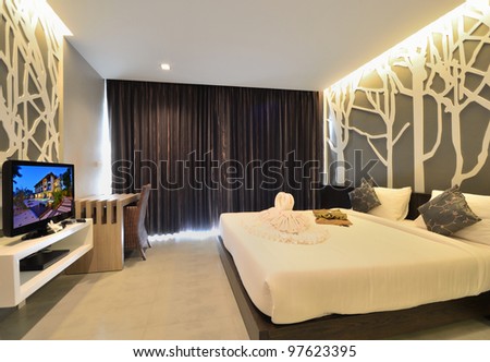 Bedroom Interior Design on Luxury Bedroom Interior Design For Modern Life Style  Stock Photo