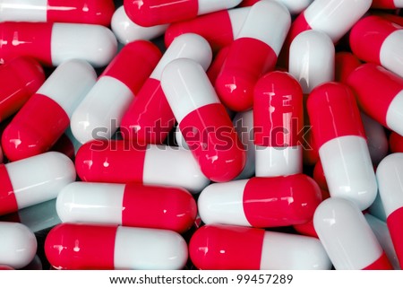 pattern of antibiotic capsule close up view