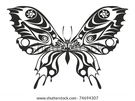 stock vector butterfly drawing tattoo vector pattern ornament