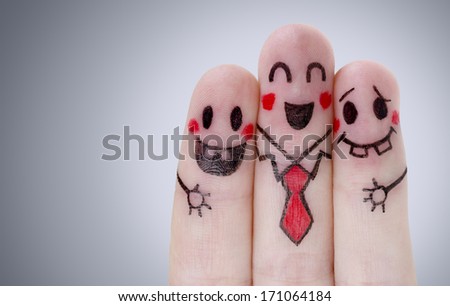 Fingers with happy smiley face