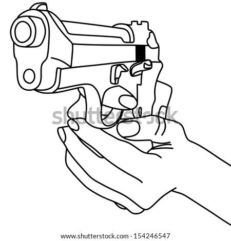 Hand Holding A Handgun Vector Illustration 154246547 Shutterstock