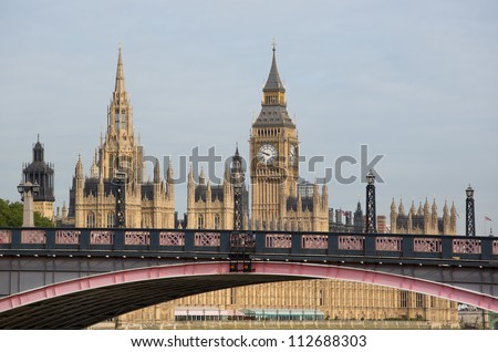 Houses of Parliament with lambeth bridge