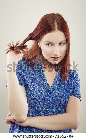 Woman with hair problems