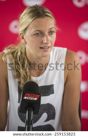 MONTREAL - AUGUST 3: Petra Kvitova of Czech Republic during press conference at the 2014 Rogers Cup on August 3, 2014 in Montreal, Canada