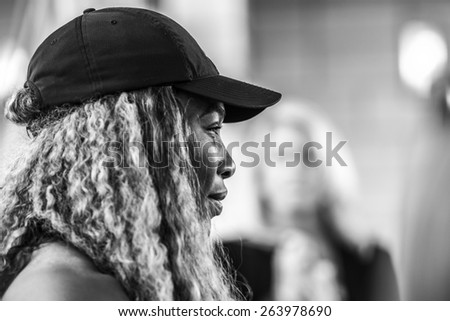 MONTREAL - AUGUST 4: Serena Williams of USA during press conference at the 2014 Rogers Cup on August 4, 2014 in Montreal, Canada
