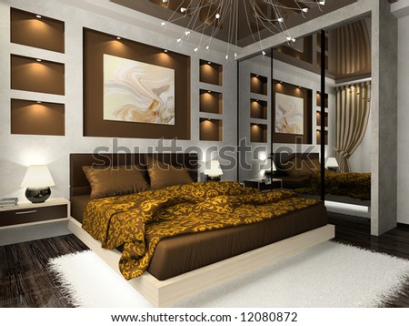 ....bed rooms - صفحة 40 Stock-photo-interior-of-the-comfortable-bedroom-in-brown-color-12080872