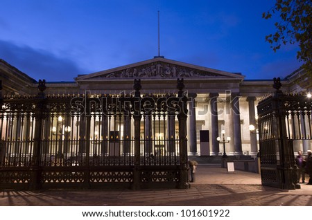 British Museum at Night. British Museum is one of the oldest, largest and most famous museums in the world.