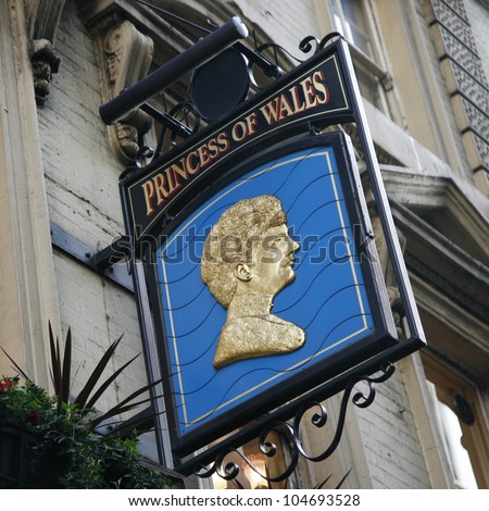 LONDON - MARCH 22: English pub sign, Public house, known as pub, is focal point of community, on March 22, 2012, London, UK. Pub business, now about 53,500 pubs in UK, has been declining every year