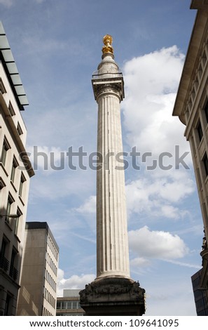 The Monument to commemorate the Great Fire of London in 1666