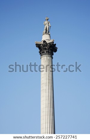 Nelson\'s Column stands in Trafalgar Square to commemorate Admiral Nelson