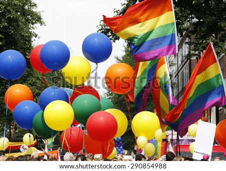 Rainbow flag in London\'s Gay Pride