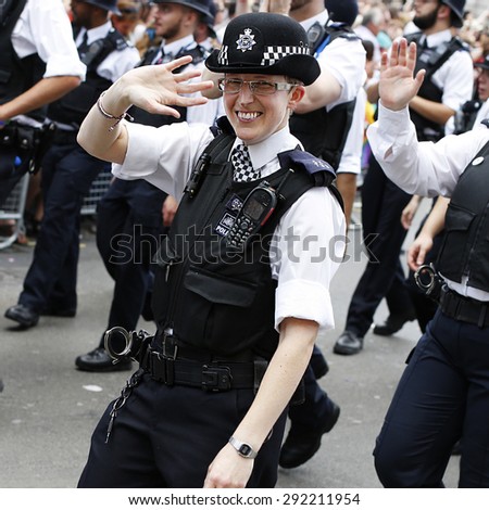 London - June 27, 2015: People take part in London\'s Gay Pride, 2015 Worldpride, estimated 25,000 people took part in the march, Parade to support gay rights.
