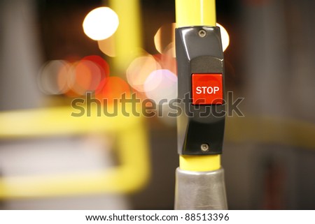 Stop button on a London City Bus