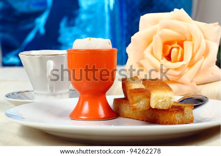 Soft boiled eggs with toast soldiers.