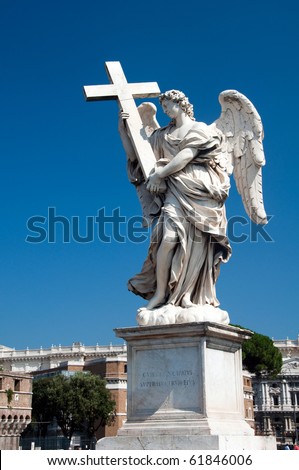 stock photo Angel statues in Rome