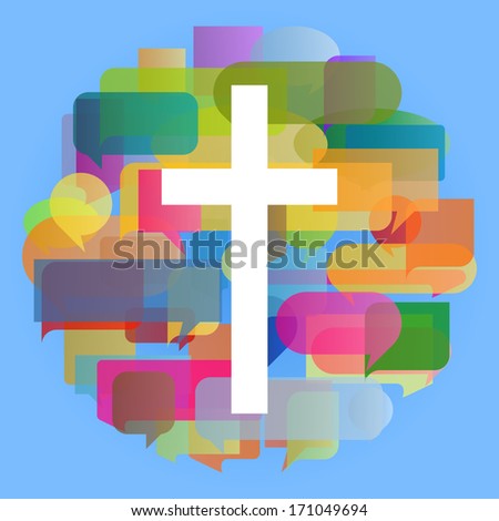 Christianity cross religion vector abstract background concept illustration